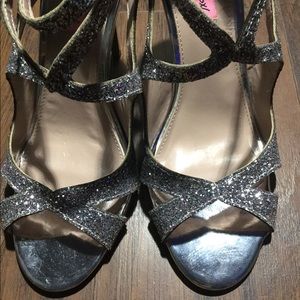 Silver Evening Sandals by Betsy Johnson